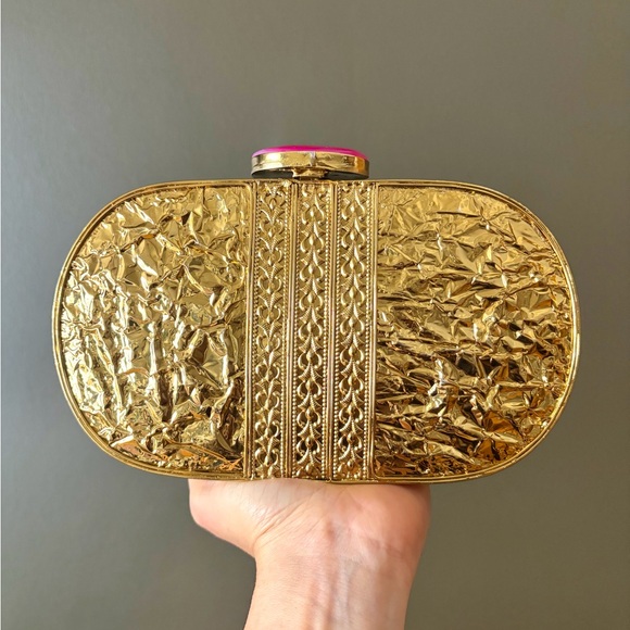 Elegant Pink and Gold Clutch